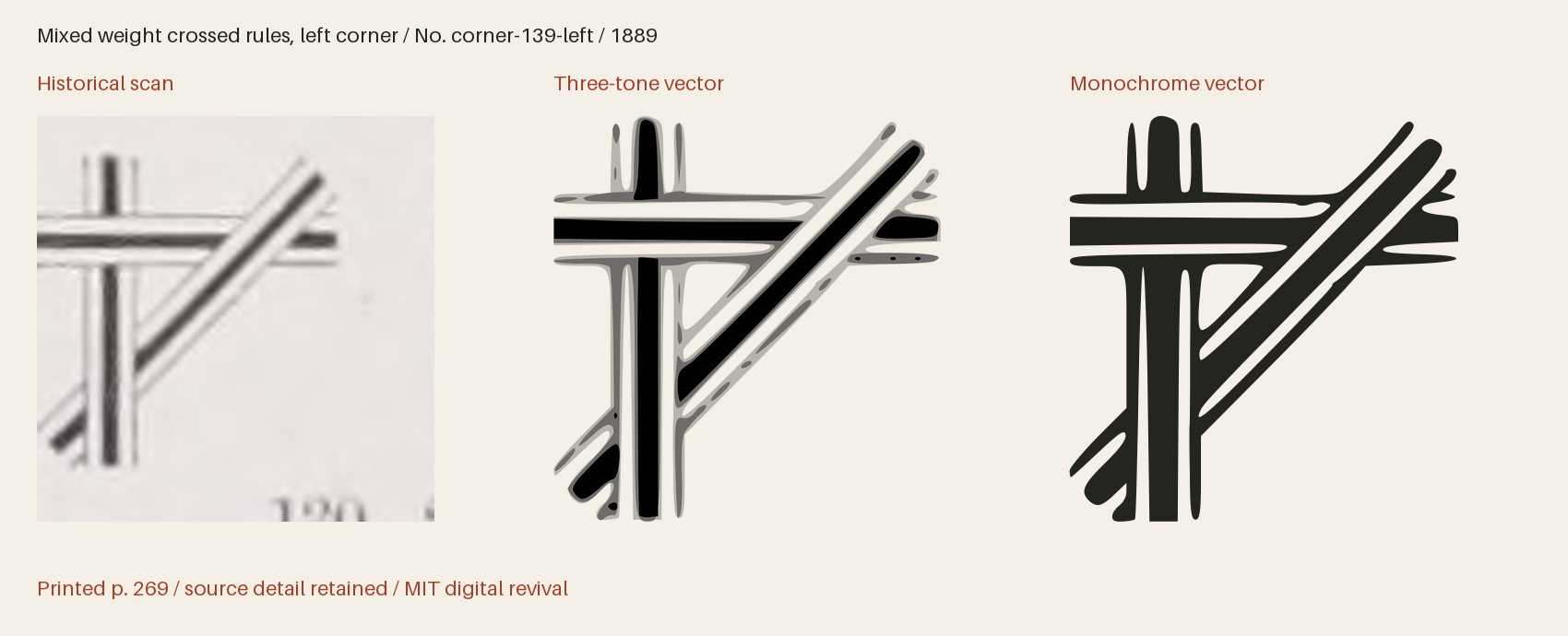 Historical scan beside the three-tone and monochrome vector revivals