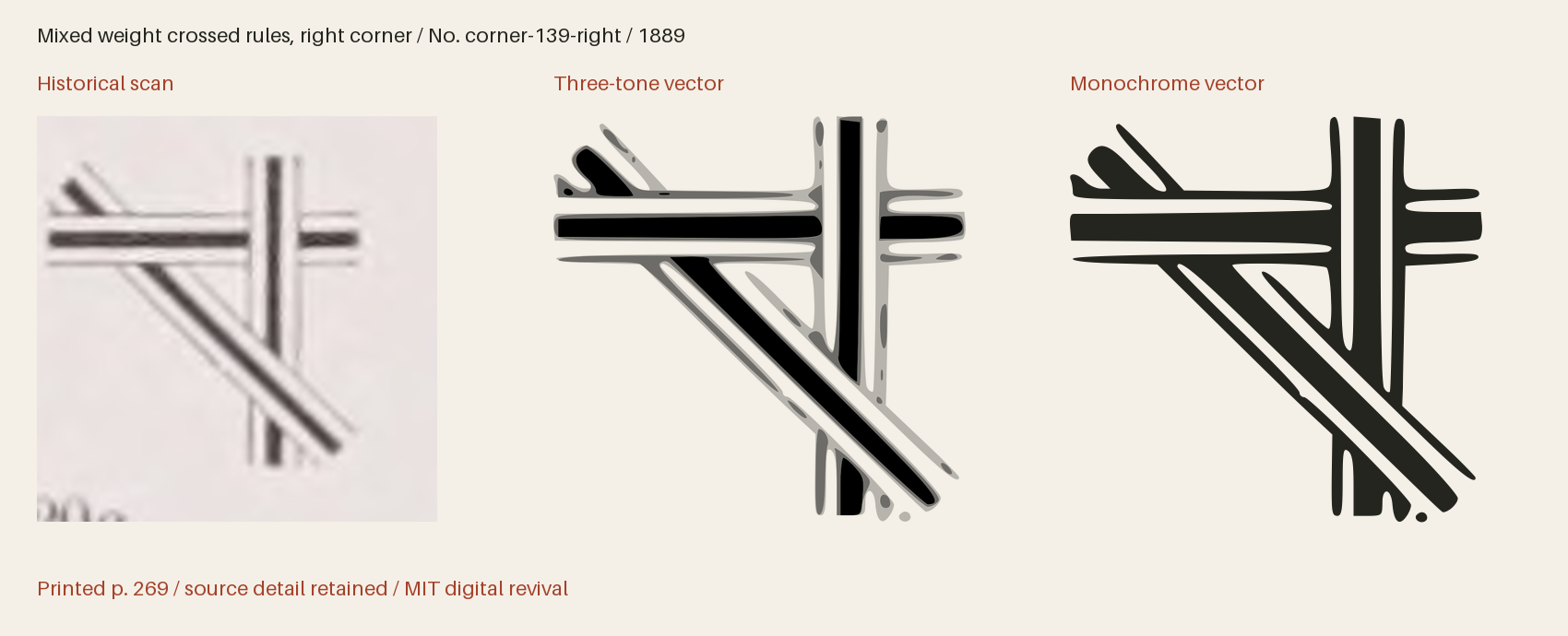 Historical scan beside the three-tone and monochrome vector revivals