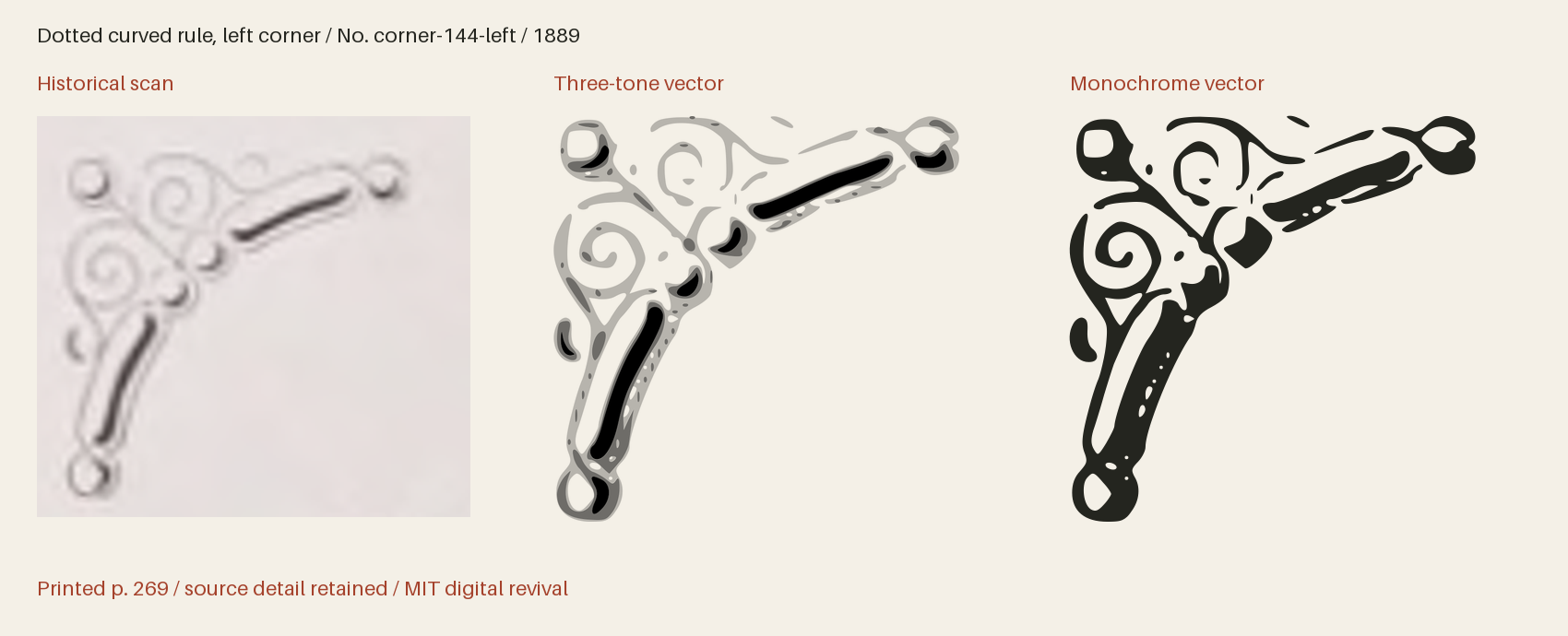Historical scan beside the three-tone and monochrome vector revivals