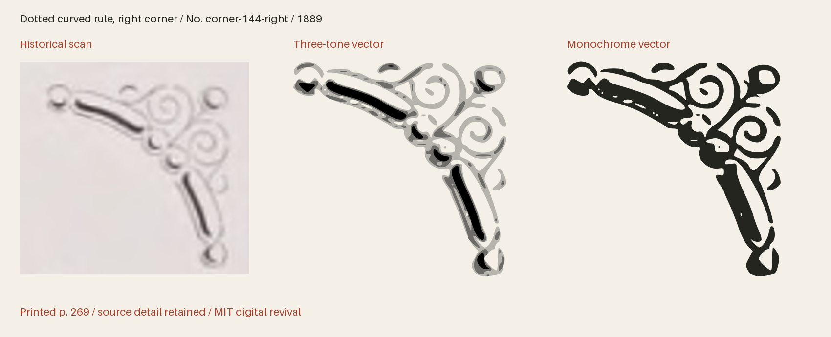 Historical scan beside the three-tone and monochrome vector revivals