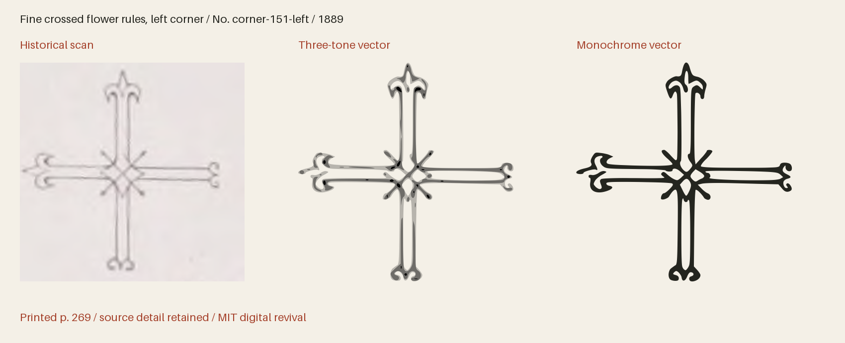 Historical scan beside the three-tone and monochrome vector revivals