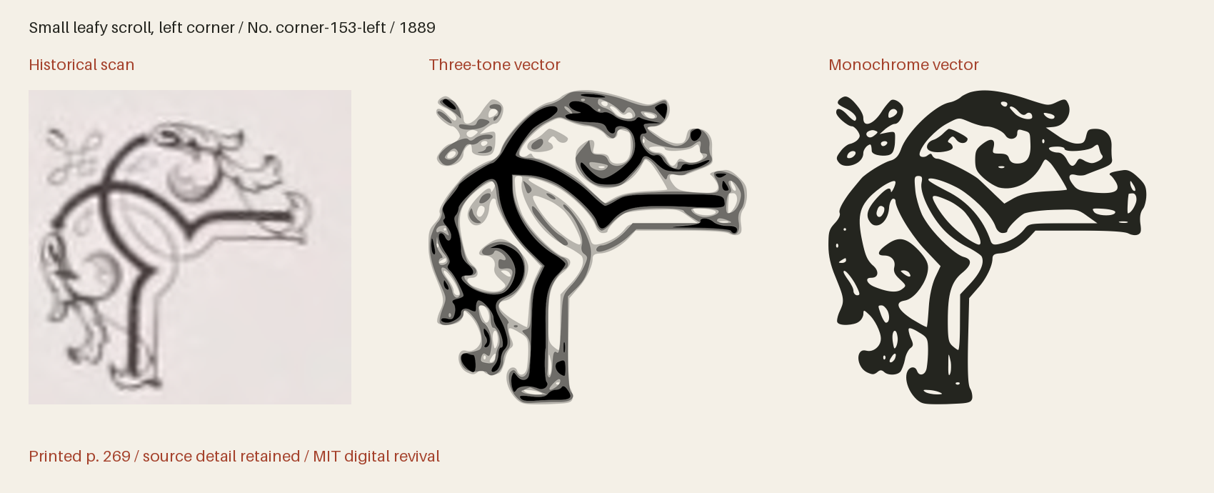 Historical scan beside the three-tone and monochrome vector revivals