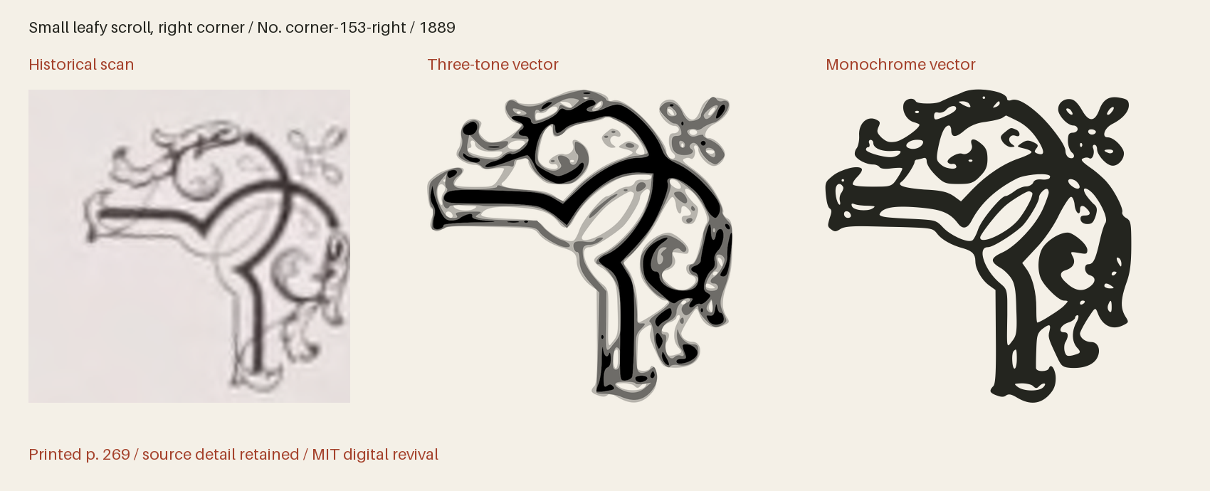 Historical scan beside the three-tone and monochrome vector revivals
