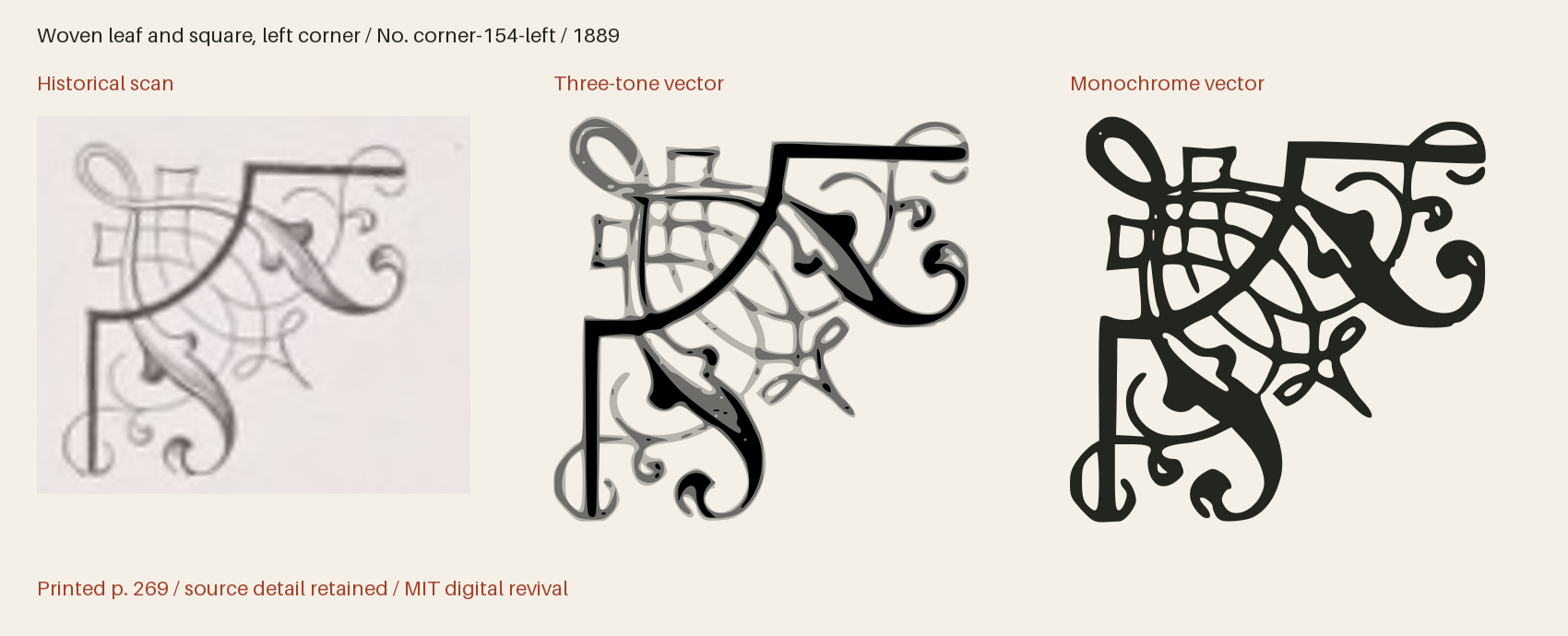 Historical scan beside the three-tone and monochrome vector revivals