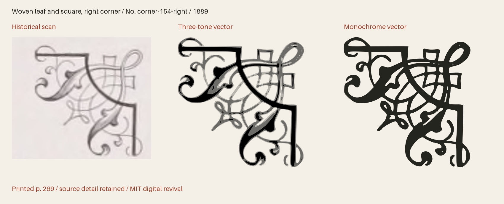 Historical scan beside the three-tone and monochrome vector revivals