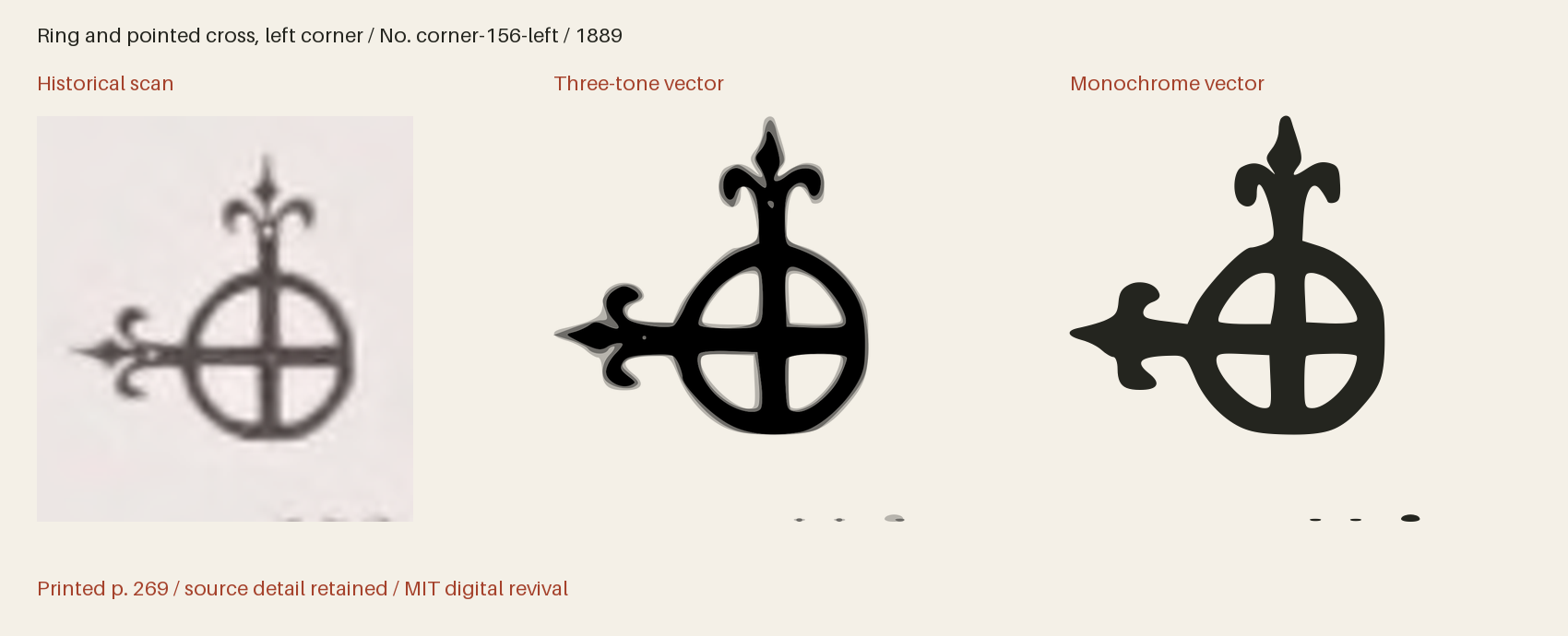 Historical scan beside the three-tone and monochrome vector revivals
