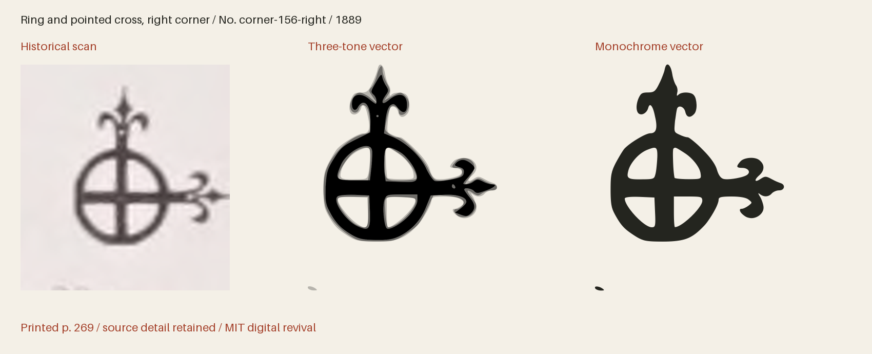 Historical scan beside the three-tone and monochrome vector revivals