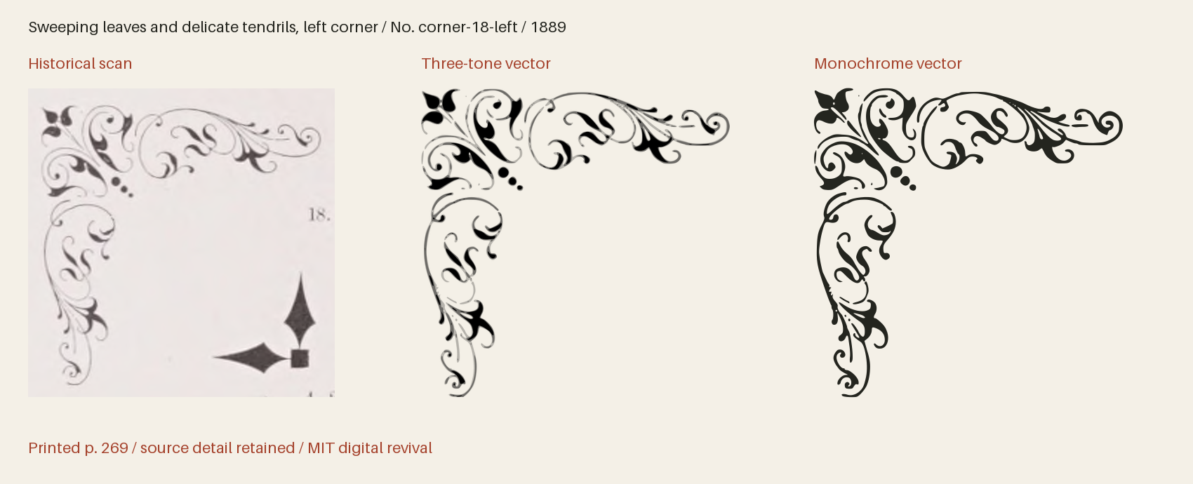 Historical scan beside the three-tone and monochrome vector revivals