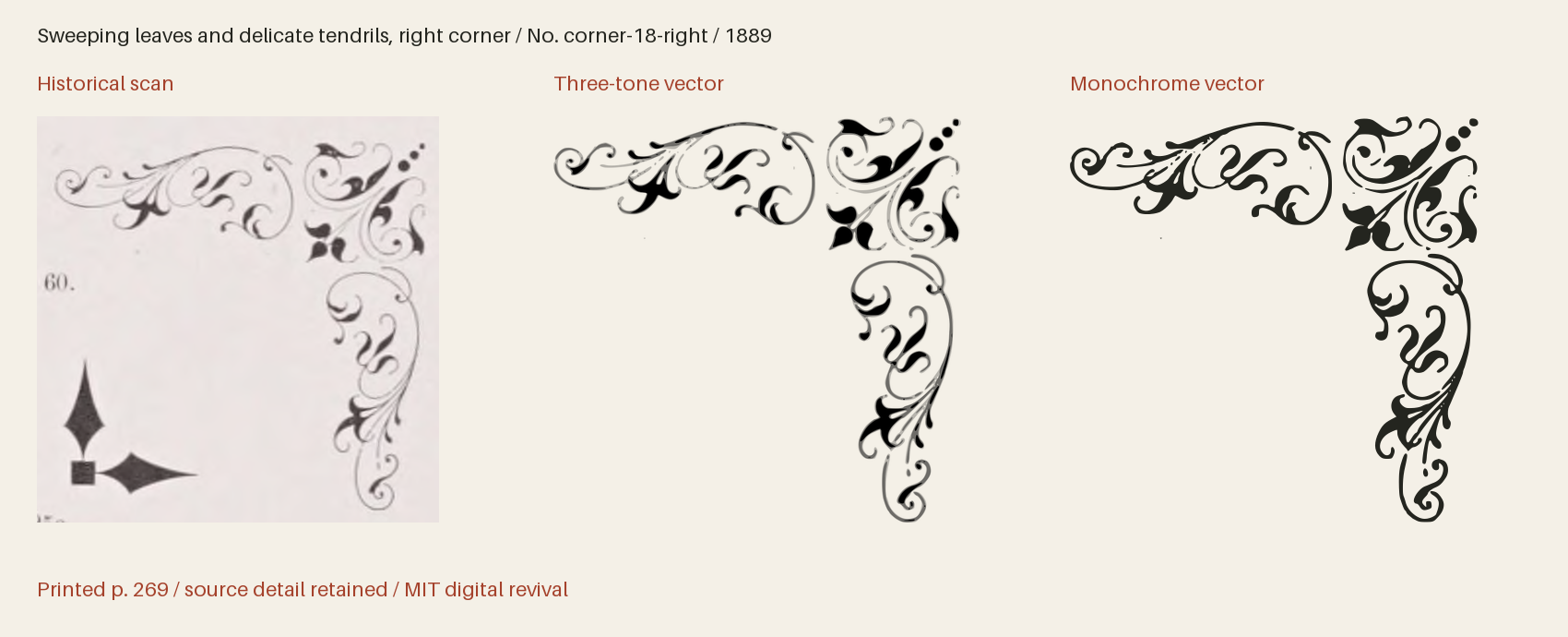 Historical scan beside the three-tone and monochrome vector revivals