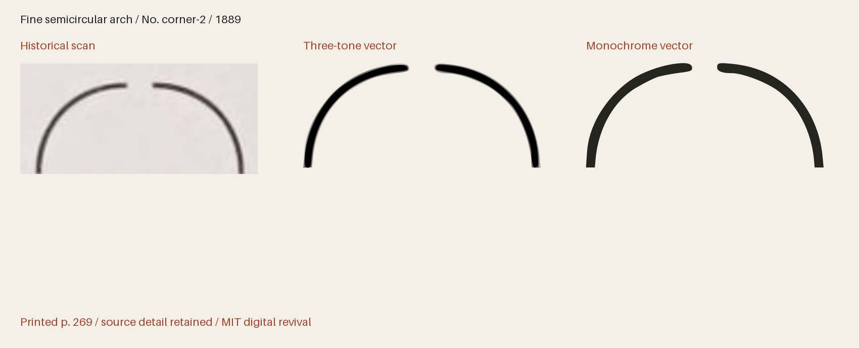 Historical scan beside the three-tone and monochrome vector revivals