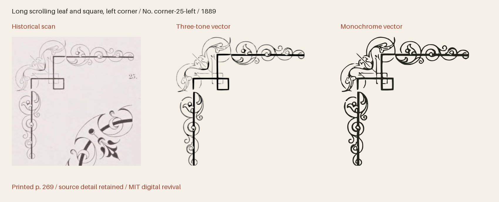Historical scan beside the three-tone and monochrome vector revivals