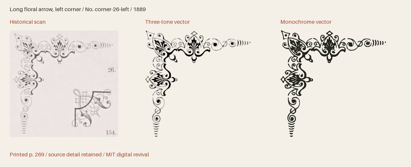 Historical scan beside the three-tone and monochrome vector revivals