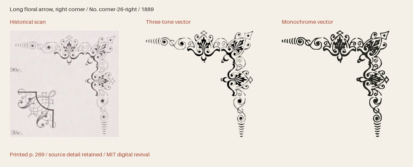 Historical scan beside the three-tone and monochrome vector revivals