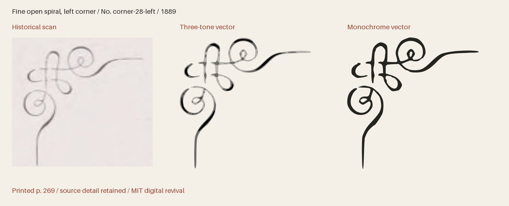 Historical scan beside the three-tone and monochrome vector revivals