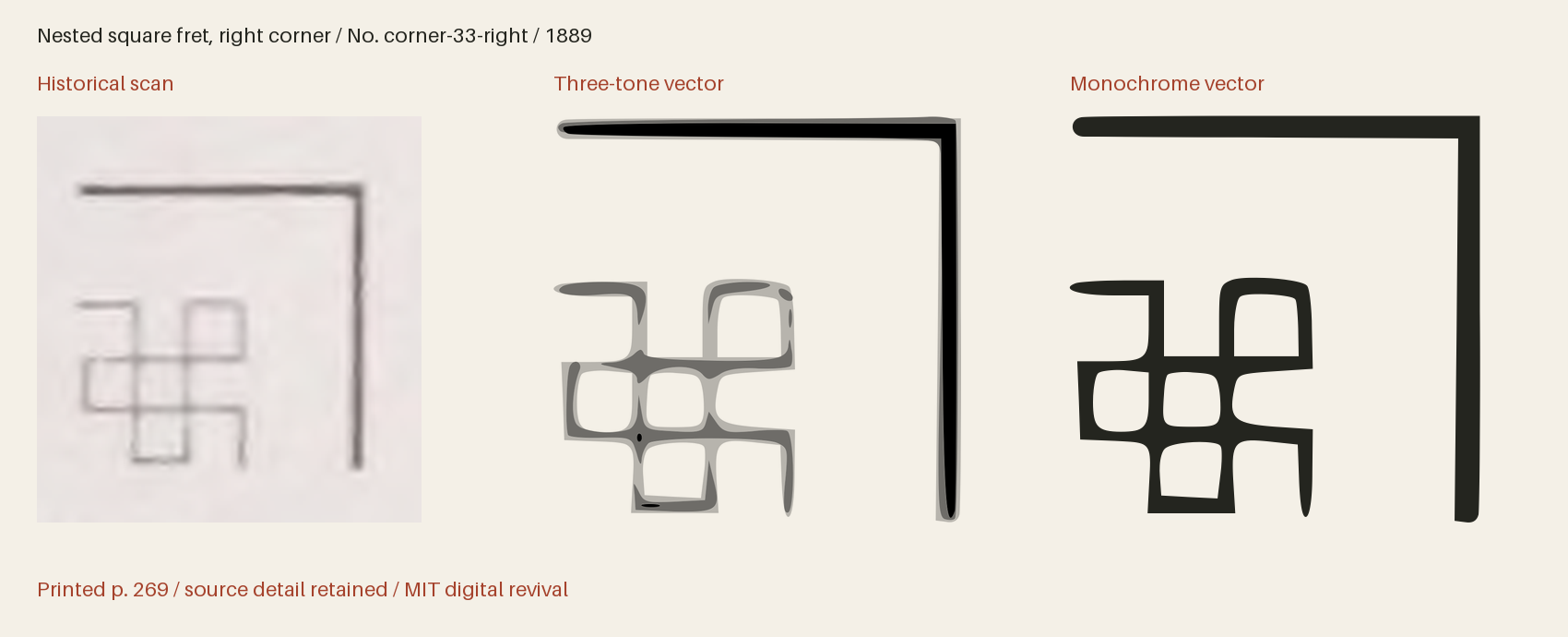 Historical scan beside the three-tone and monochrome vector revivals