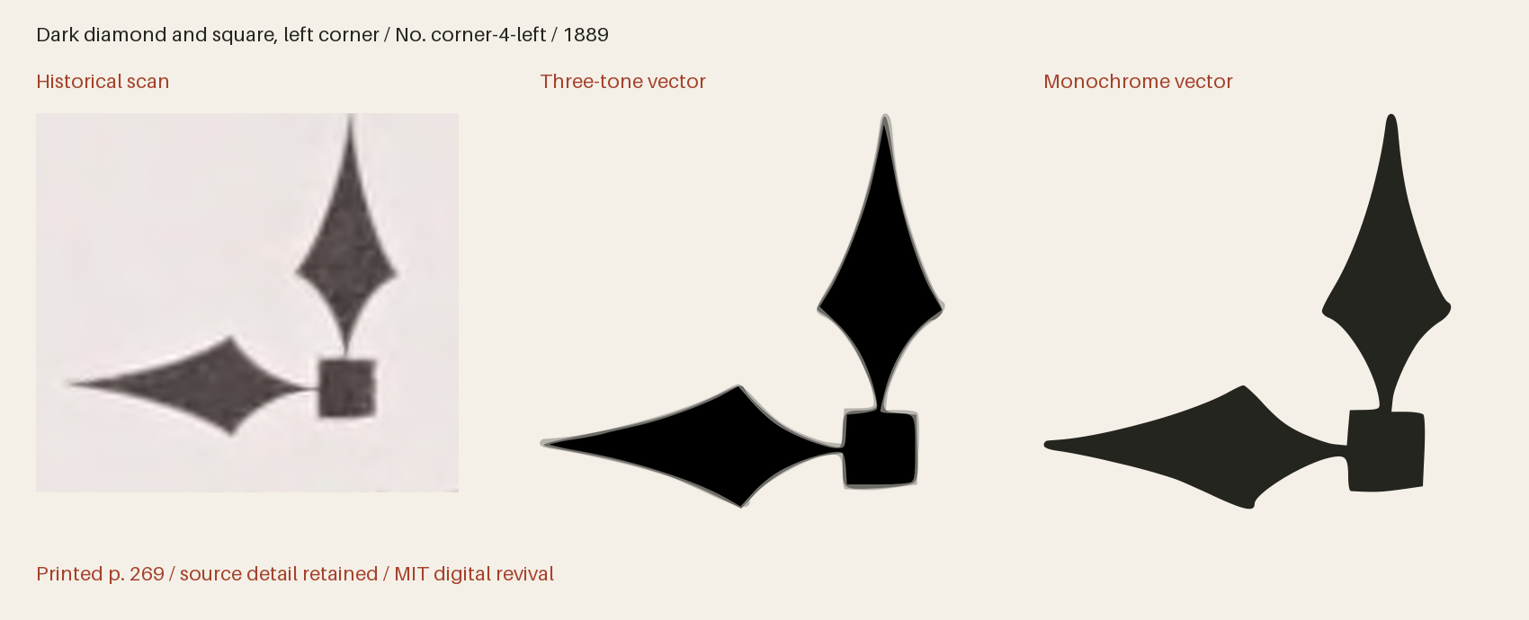 Historical scan beside the three-tone and monochrome vector revivals