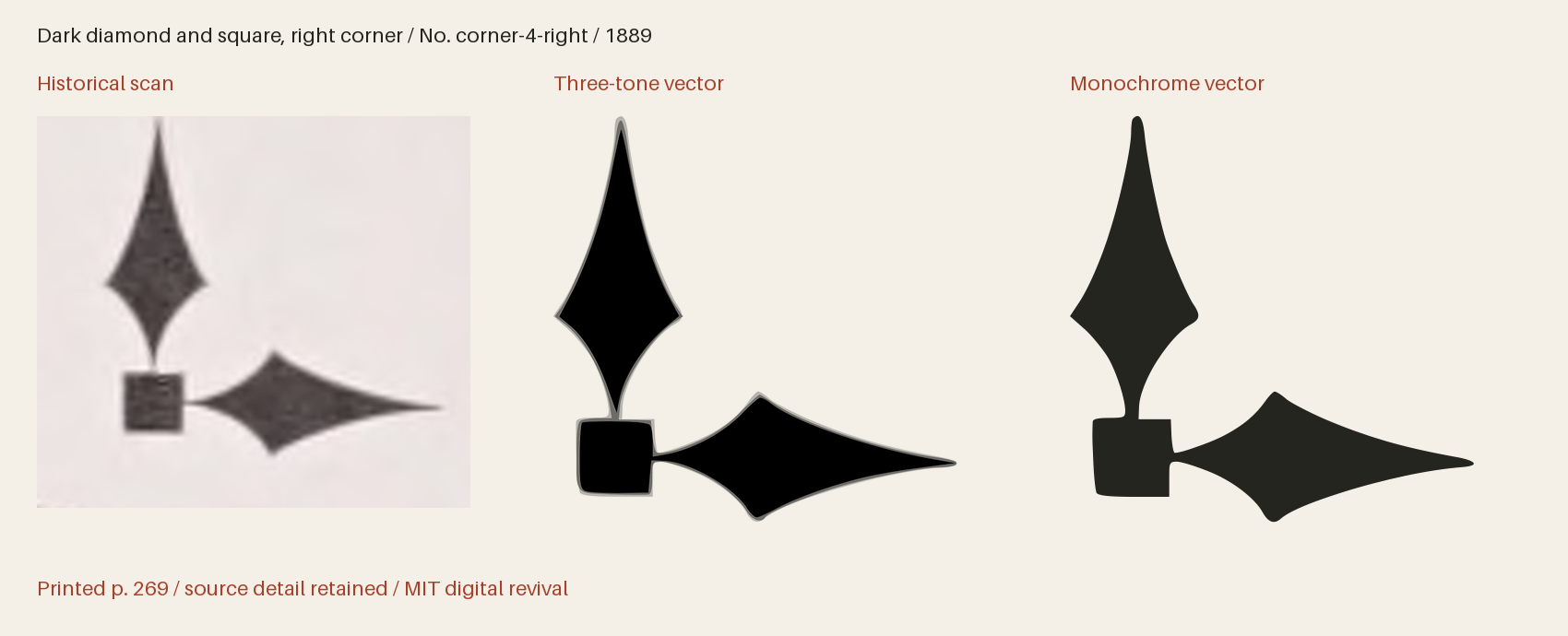 Historical scan beside the three-tone and monochrome vector revivals