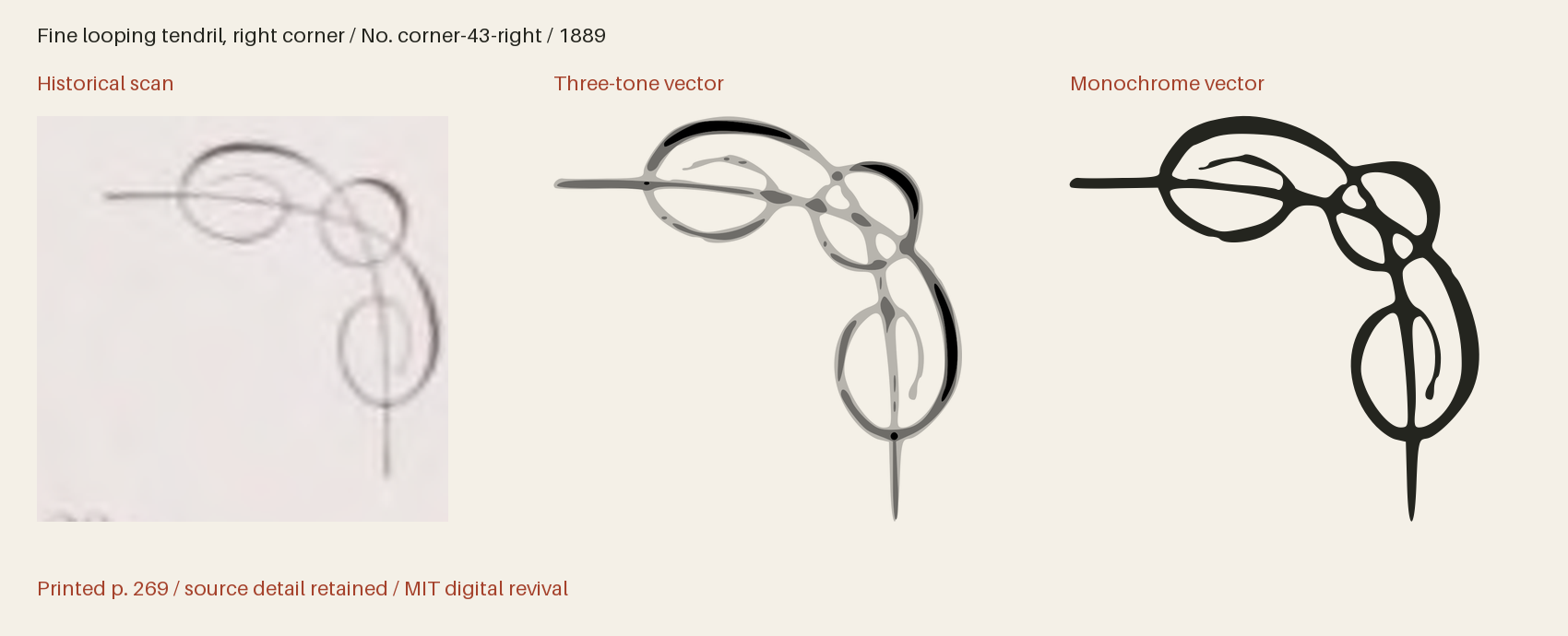 Historical scan beside the three-tone and monochrome vector revivals