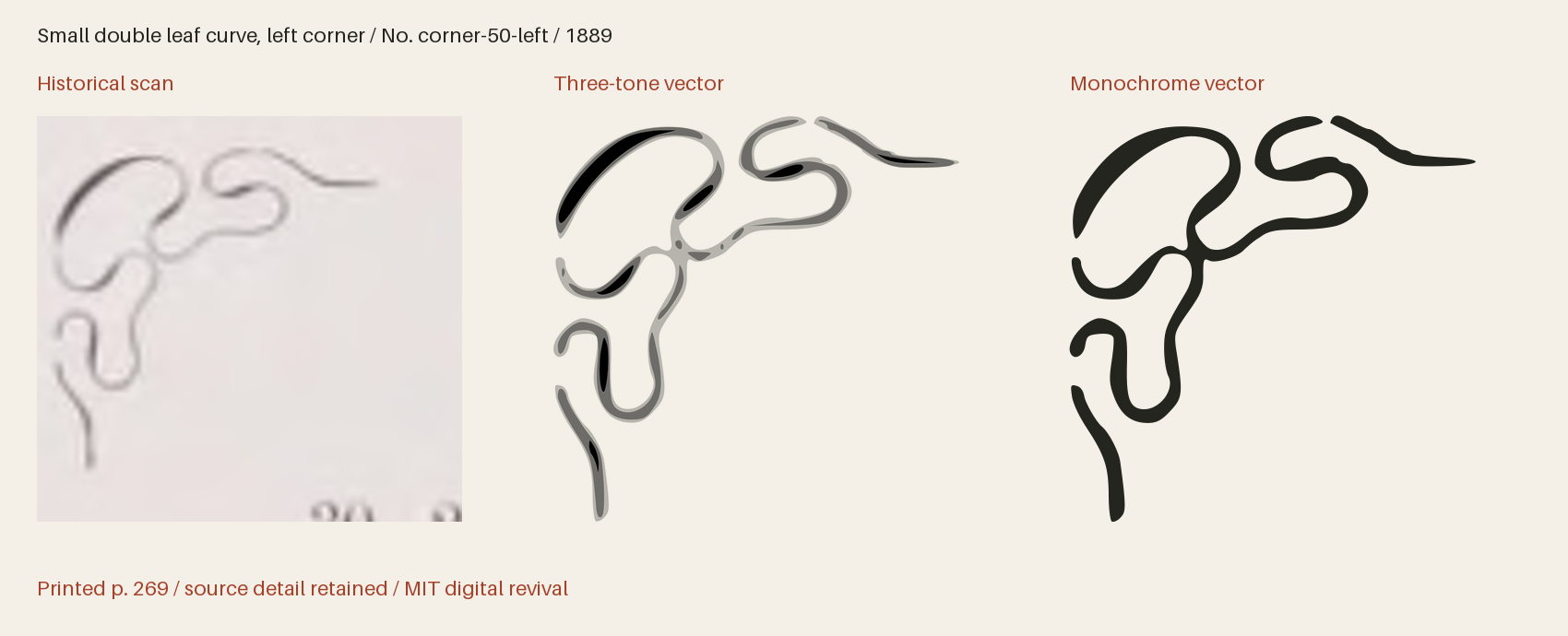 Historical scan beside the three-tone and monochrome vector revivals