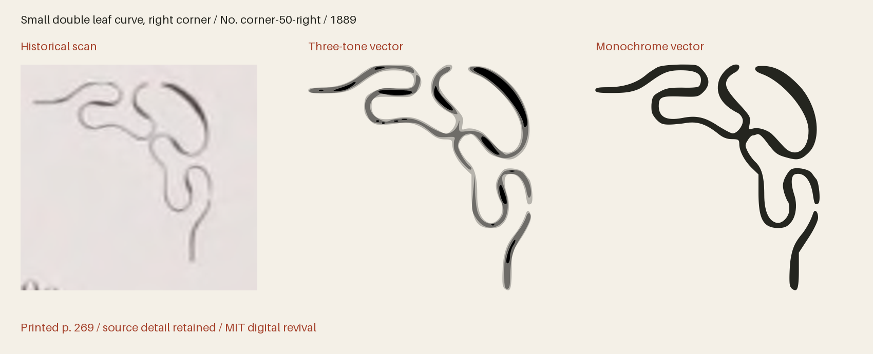 Historical scan beside the three-tone and monochrome vector revivals