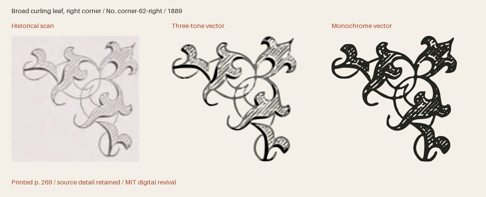 Historical scan beside the three-tone and monochrome vector revivals