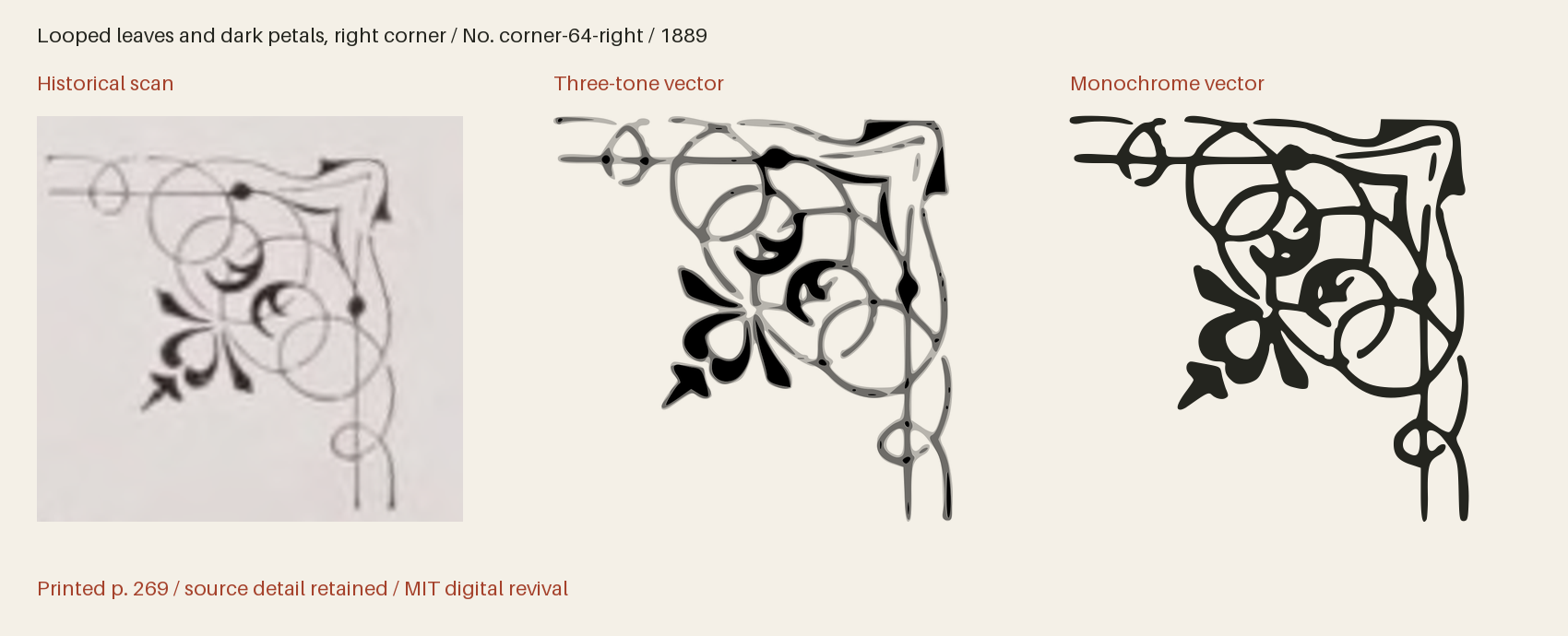 Historical scan beside the three-tone and monochrome vector revivals