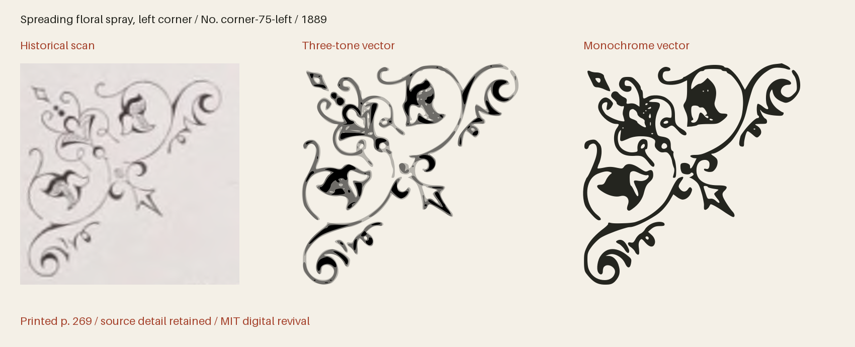 Historical scan beside the three-tone and monochrome vector revivals