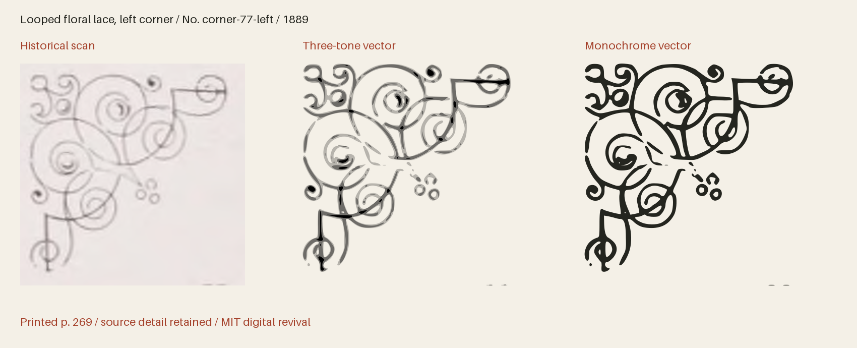 Historical scan beside the three-tone and monochrome vector revivals