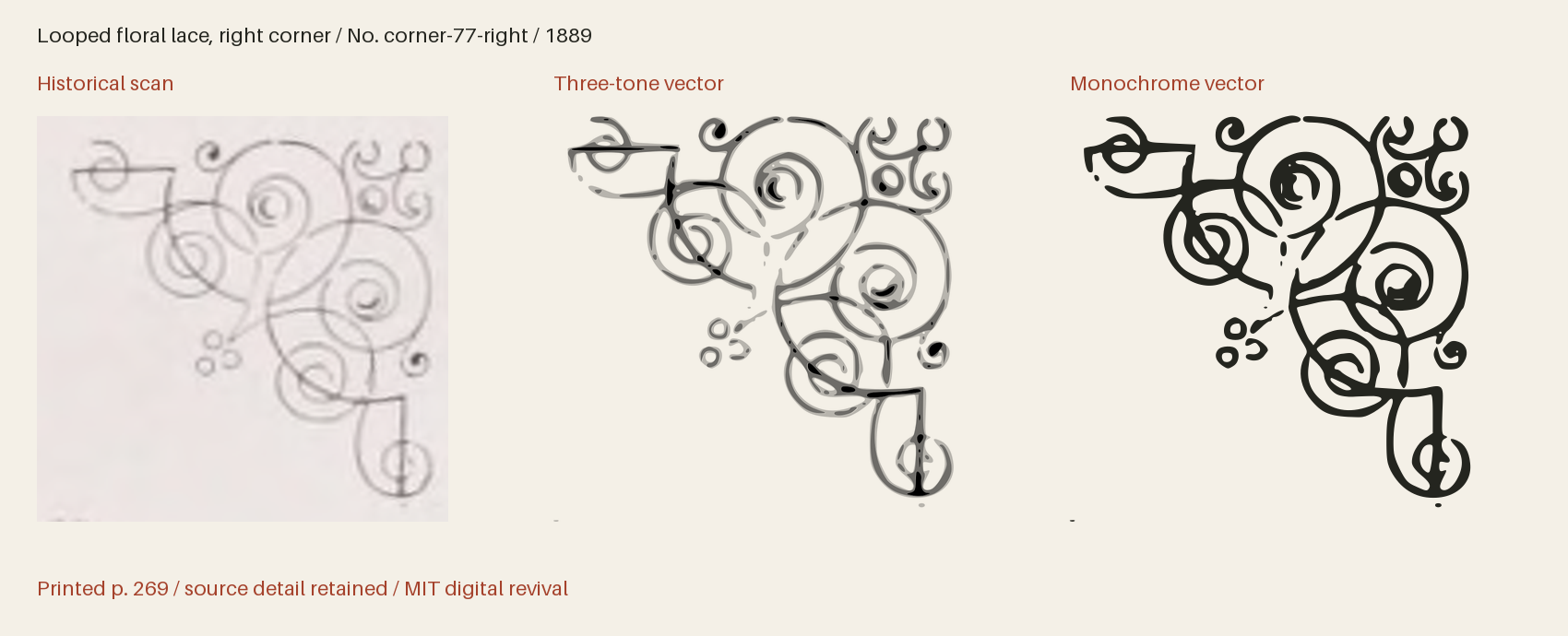 Historical scan beside the three-tone and monochrome vector revivals