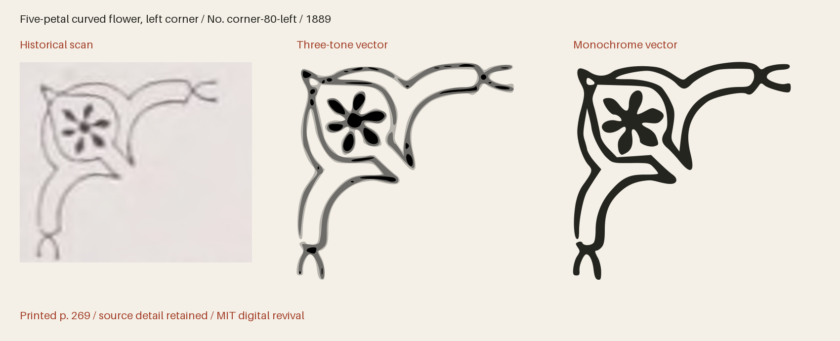 Historical scan beside the three-tone and monochrome vector revivals