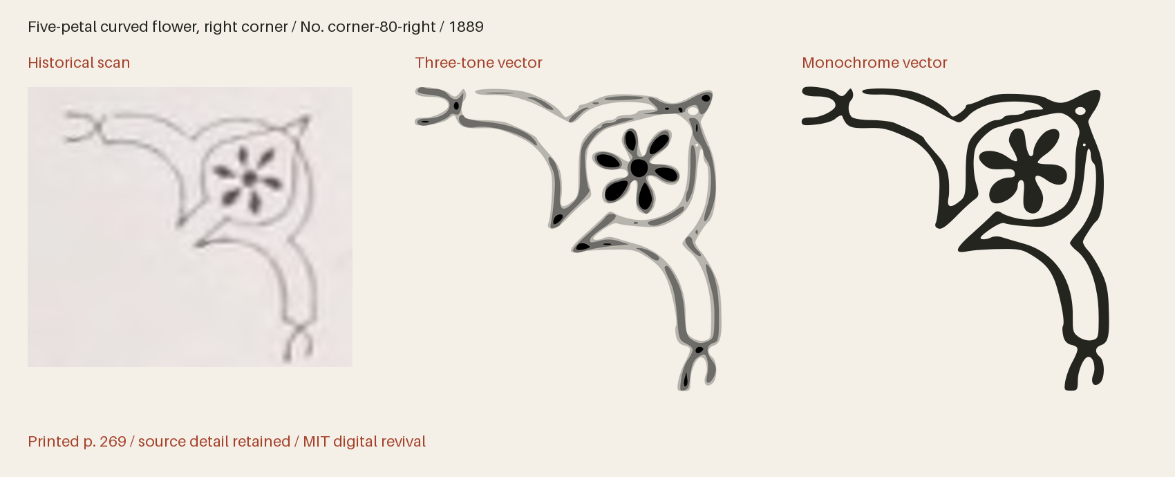 Historical scan beside the three-tone and monochrome vector revivals