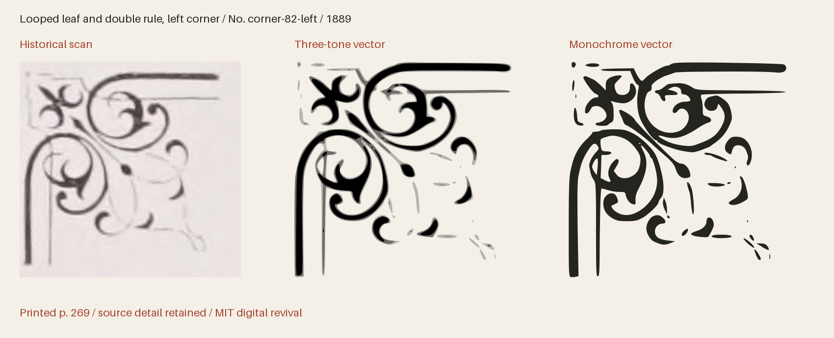 Historical scan beside the three-tone and monochrome vector revivals