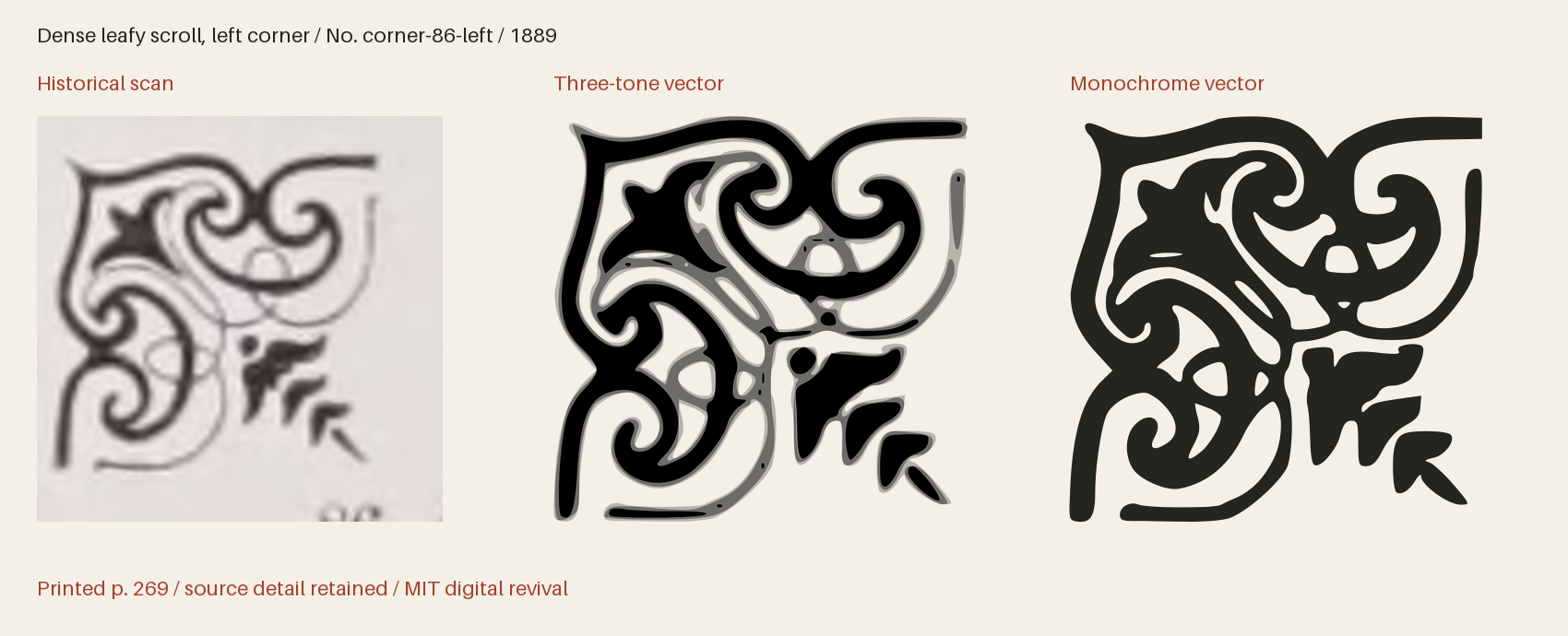 Historical scan beside the three-tone and monochrome vector revivals