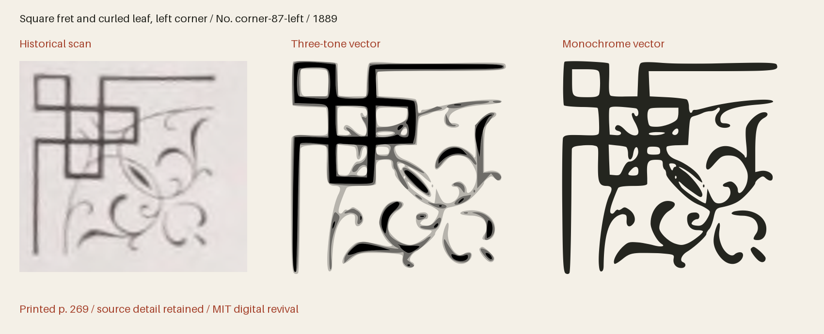 Historical scan beside the three-tone and monochrome vector revivals