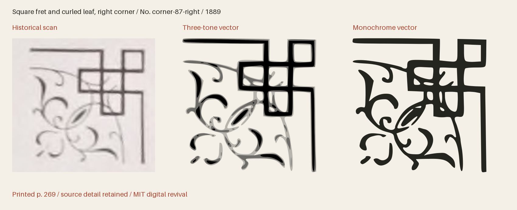 Historical scan beside the three-tone and monochrome vector revivals