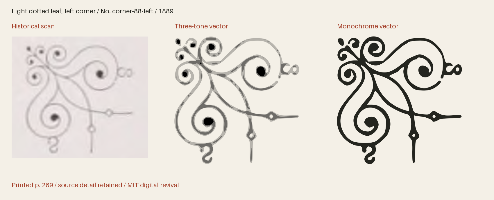 Historical scan beside the three-tone and monochrome vector revivals