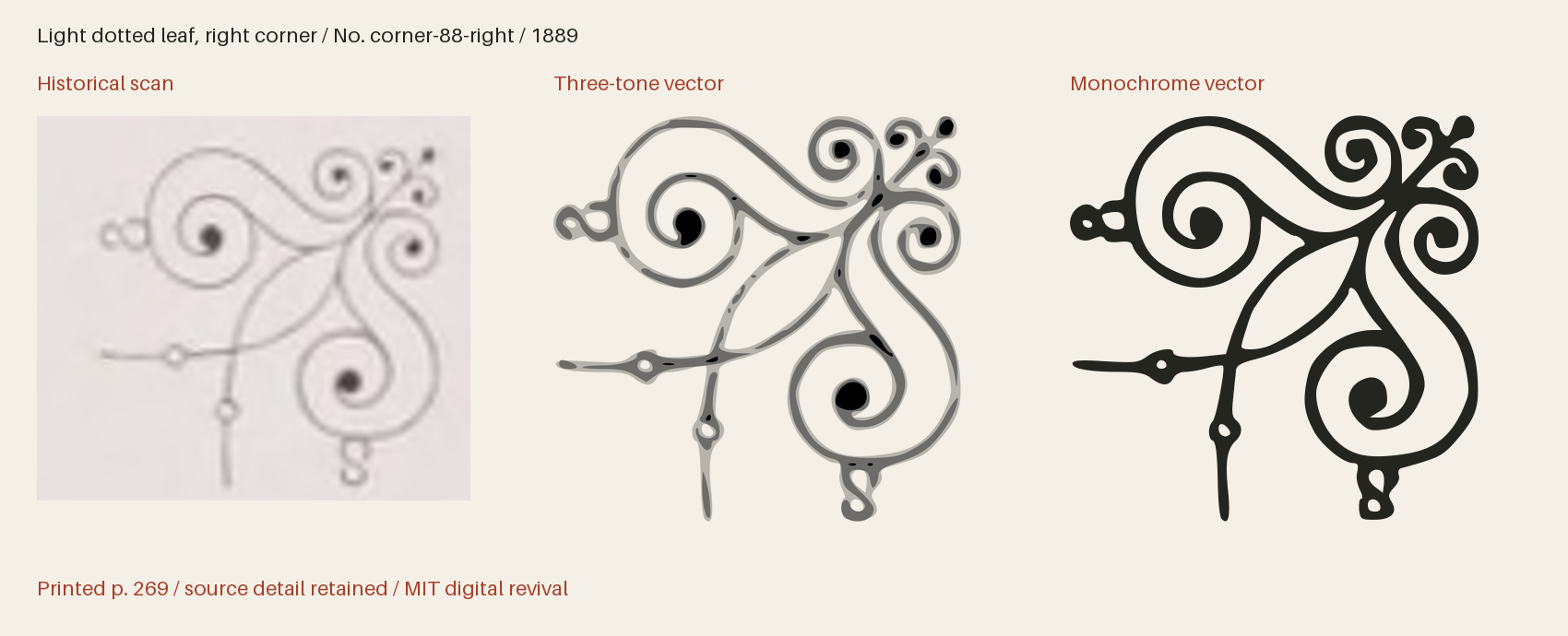 Historical scan beside the three-tone and monochrome vector revivals