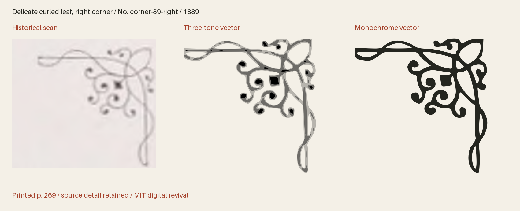 Historical scan beside the three-tone and monochrome vector revivals