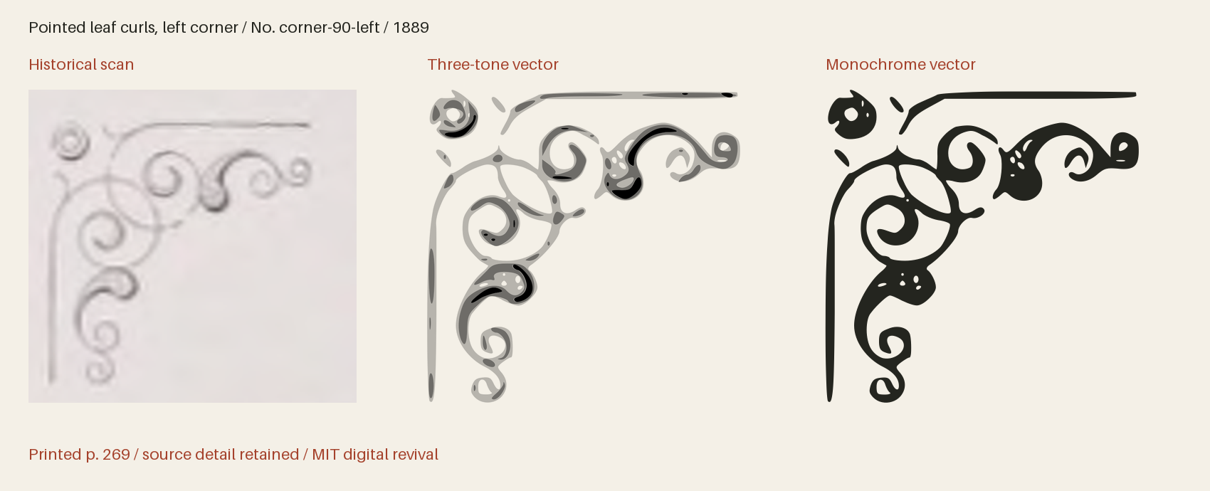 Historical scan beside the three-tone and monochrome vector revivals