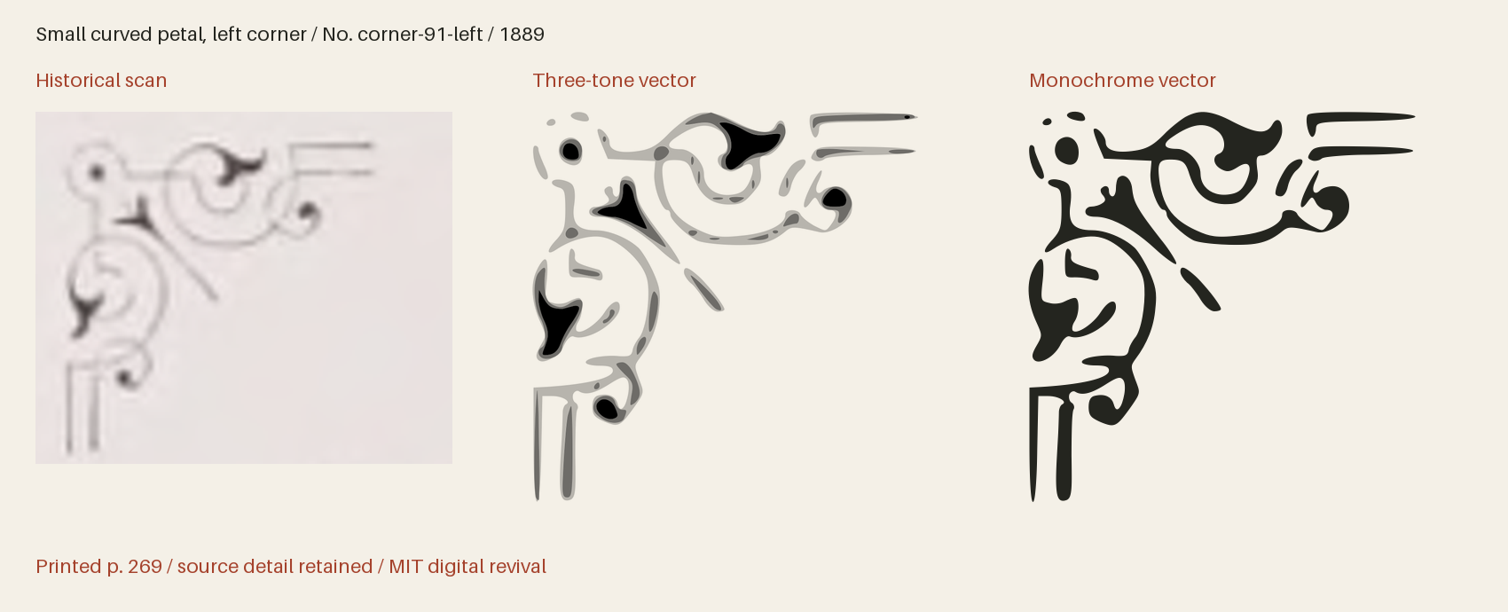 Historical scan beside the three-tone and monochrome vector revivals