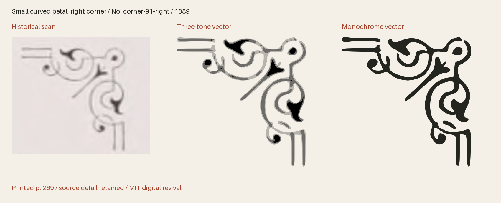 Historical scan beside the three-tone and monochrome vector revivals