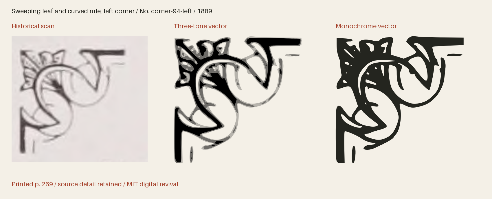 Historical scan beside the three-tone and monochrome vector revivals