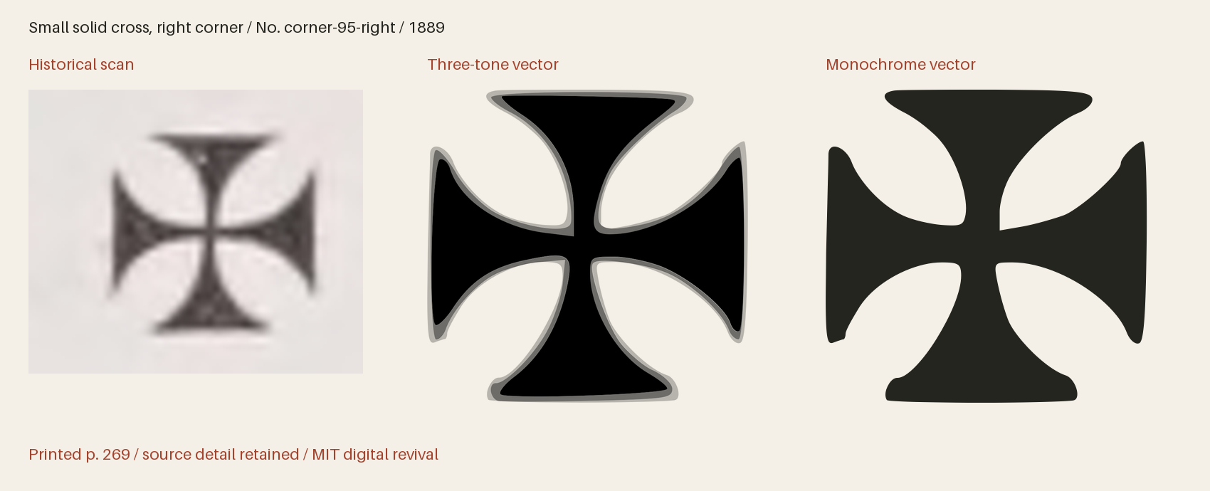 Historical scan beside the three-tone and monochrome vector revivals