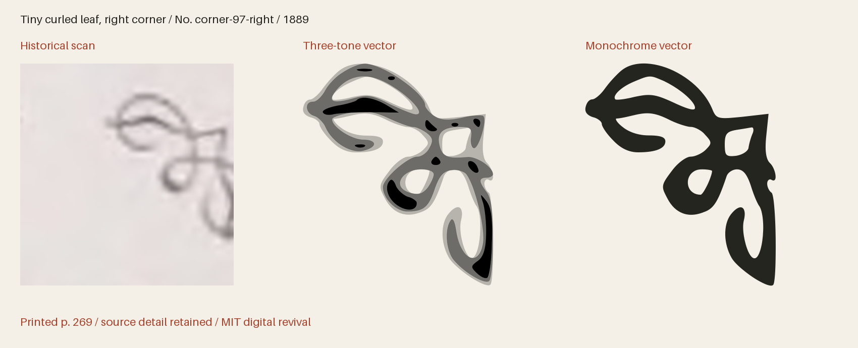 Historical scan beside the three-tone and monochrome vector revivals