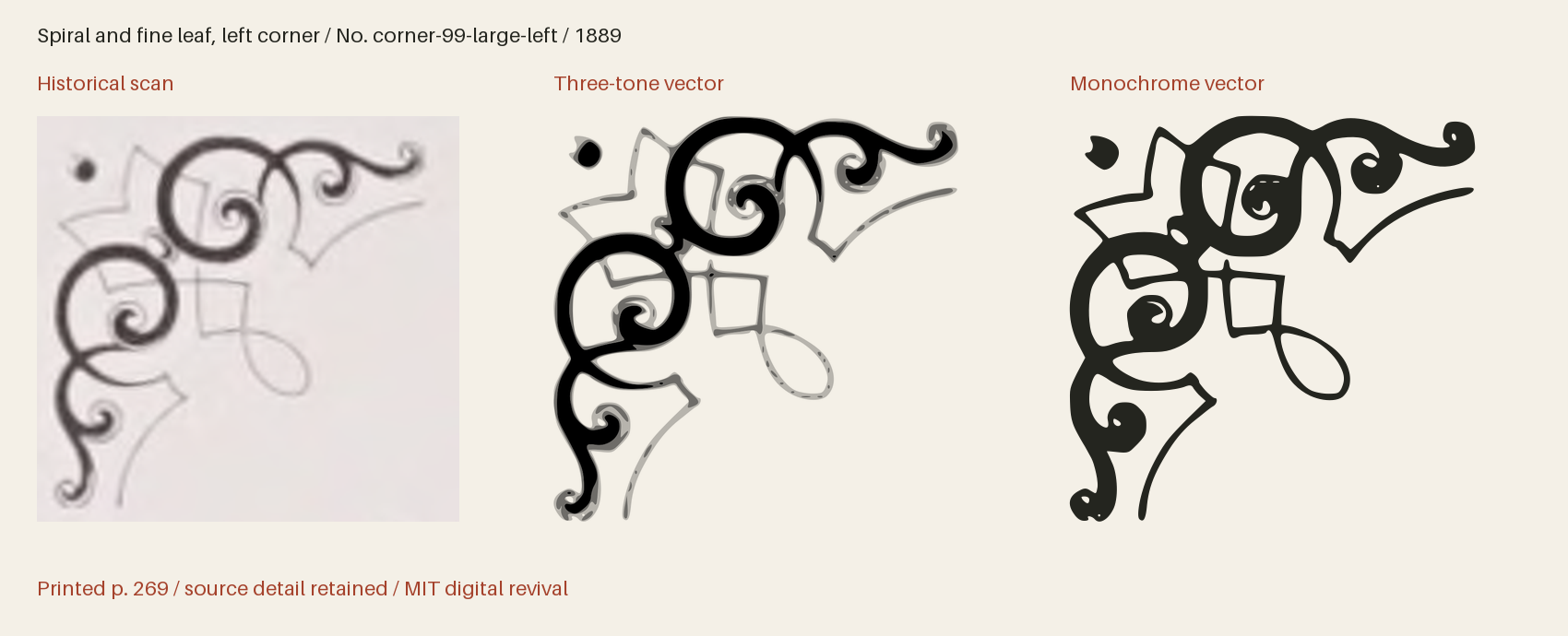 Historical scan beside the three-tone and monochrome vector revivals