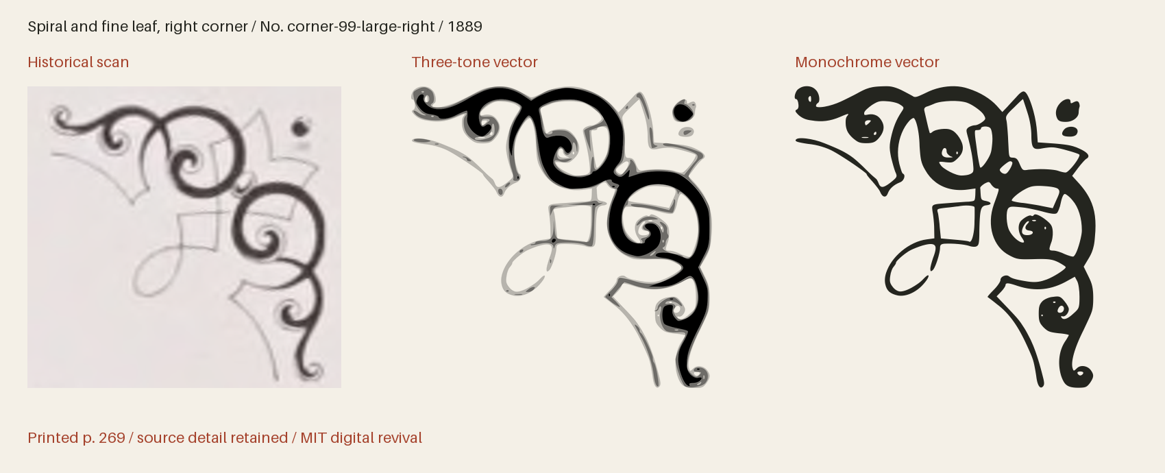 Historical scan beside the three-tone and monochrome vector revivals