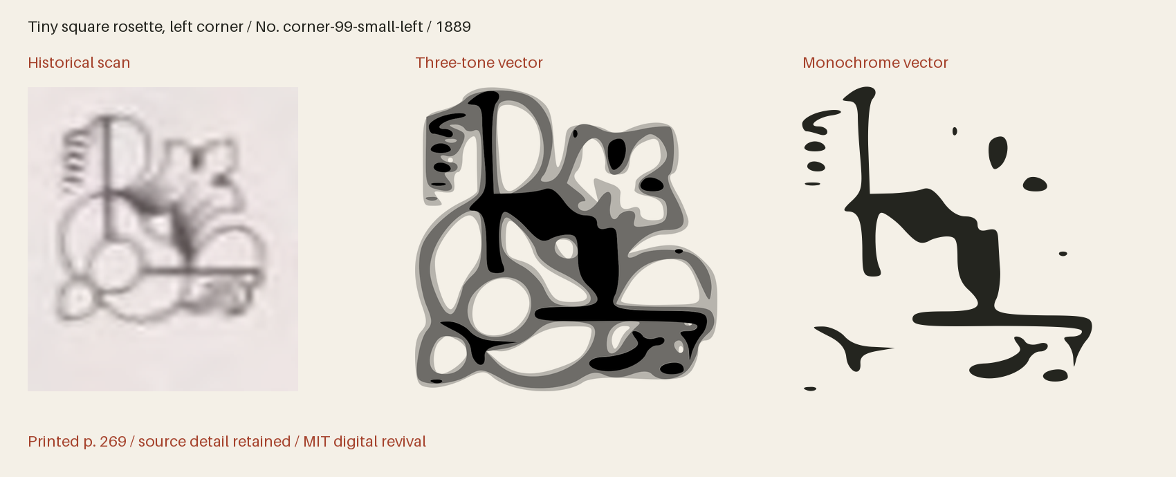 Historical scan beside the three-tone and monochrome vector revivals