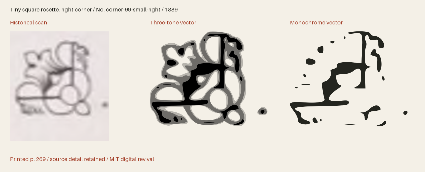 Historical scan beside the three-tone and monochrome vector revivals
