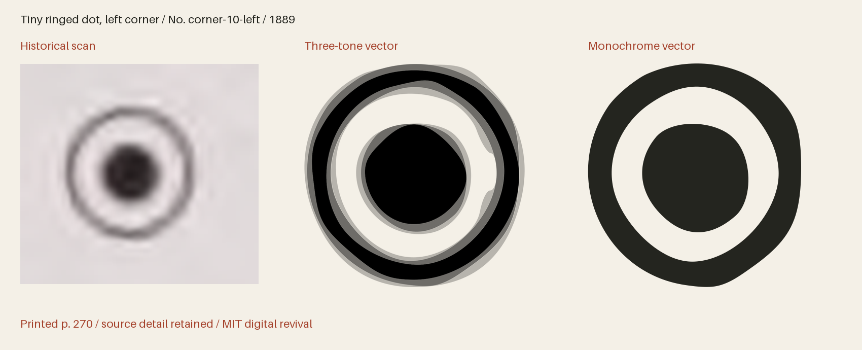 Historical scan beside the three-tone and monochrome vector revivals