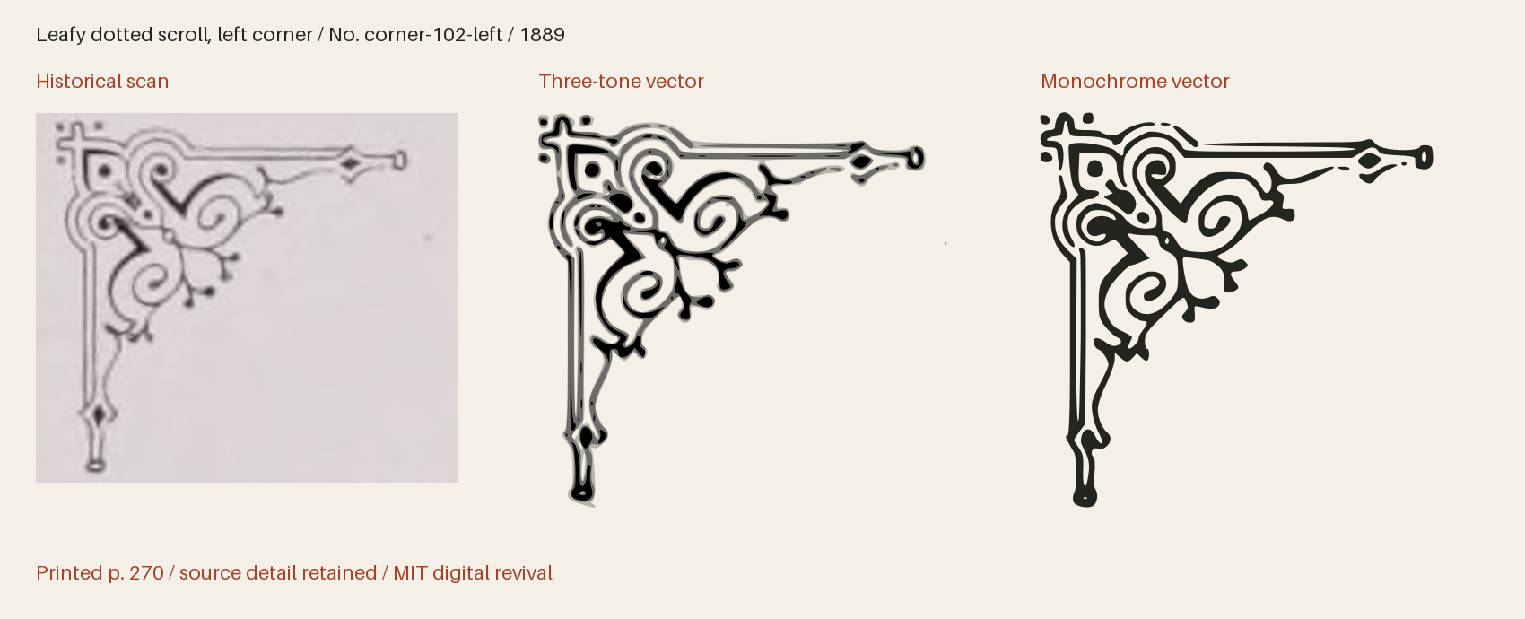 Historical scan beside the three-tone and monochrome vector revivals